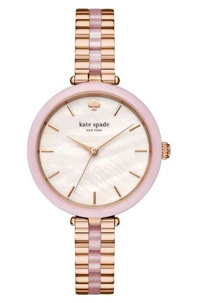 Shop Kate Spade Holland Bracelet Watch, 34mm In Blush/ Pink/ Rose Gold/ Mop