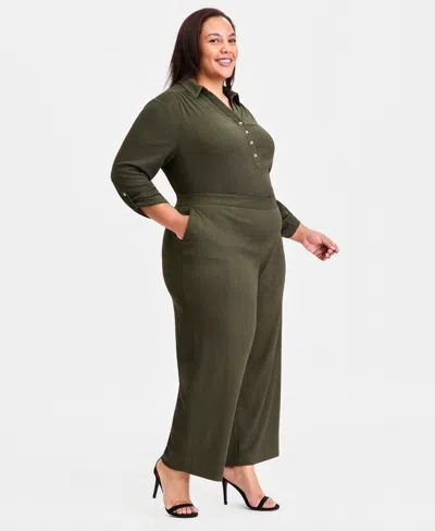 Anne Klein Essentials Plus Size Pull-on Pants In Green