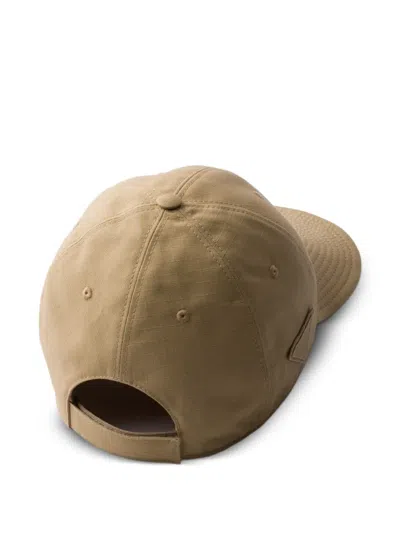 Prada Technical Fabric Baseball Cap In Brown