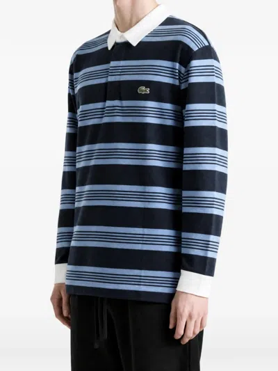 Lacoste Striped Long-sleeve Polo Shirt In Multi
