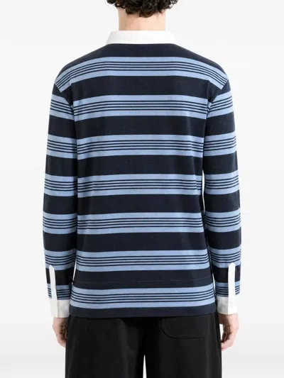 Lacoste Striped Long-sleeve Polo Shirt In Multi