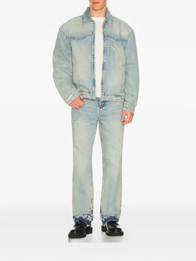 Represent Stud-embellished Distressed Jeans In Blue