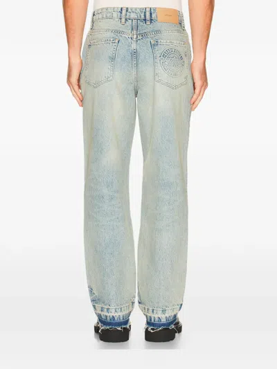 Represent Stud-embellished Distressed Jeans In Blue