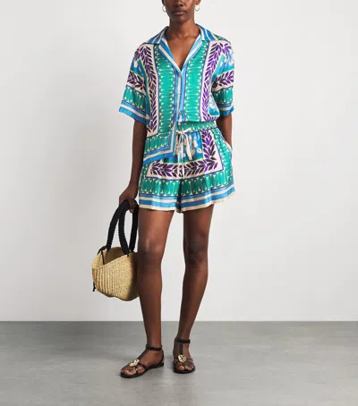 Sandro Paris Floral Drawstring Shorts In Multi