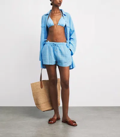 Melissa Odabash Cotton Abbie Drawstring Shorts In Multi
