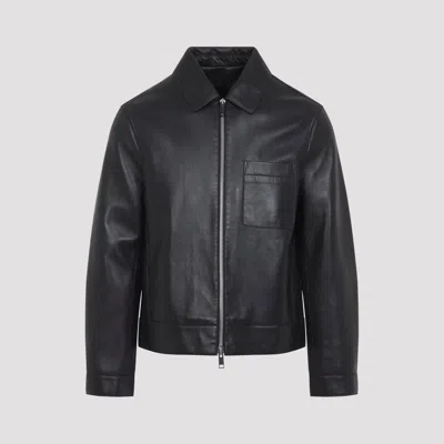 Yves Salomon Black Solid Jacket In Black