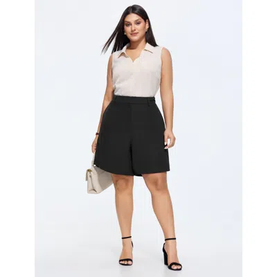 Bloomchic Pull-on Straight-leg Shorts In Black