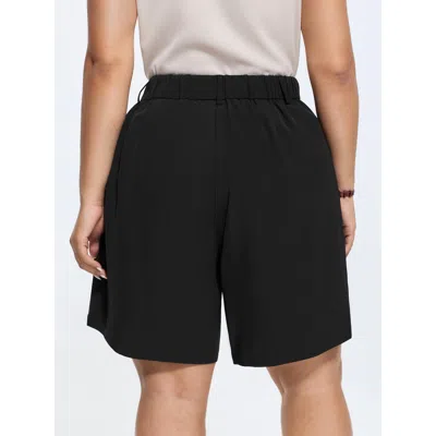 Bloomchic Pull-on Straight-leg Shorts In Black