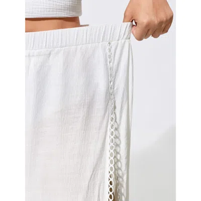 Bloomchic Side Split Wide-leg Pants In White