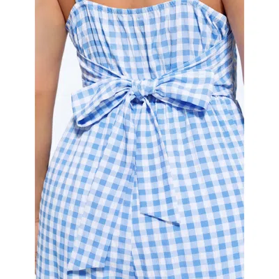 Bloomchic Checkered Print Back Bow-tie Jumpsuit In Multi