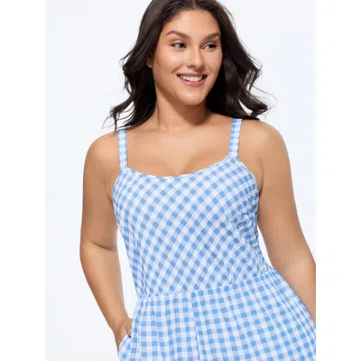 Bloomchic Checkered Print Back Bow-tie Jumpsuit In Multi