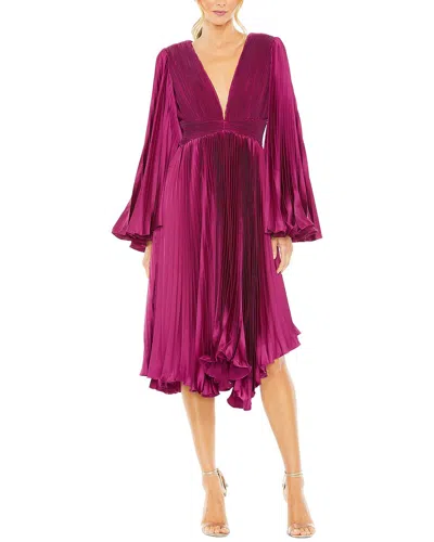 Mac Duggal 49717 Long Sleeve Tea Length Cocktail Dress In Purple