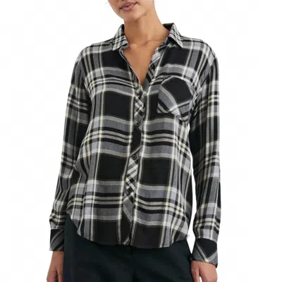 Rails Hunter Button Down Shirt In Ivory Cloud In Black