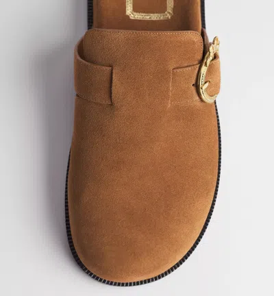Dior Medallion Mules In Brown