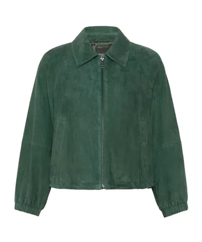 Weekend Max Mara Collared Coat Elastic Cuffs Side Pockets In Green