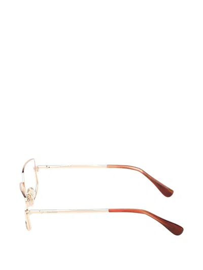 Max Mara Eyewear Rectangle-frame Glasses In Gold