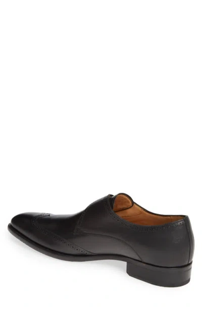 Mezlan Forest Single Monk Strap Wingtip Shoe In Black