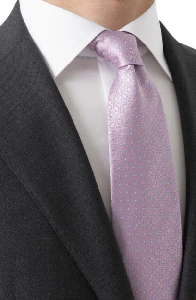 Eton Jacquard Silk Tie In Pink