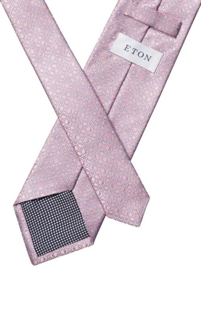Eton Jacquard Silk Tie In Pink