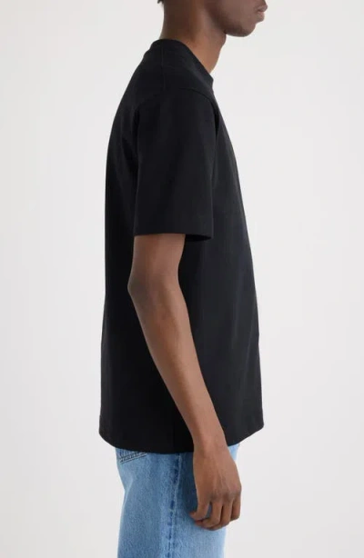 Jacquemus Minimalist Black Short-sleeve Cotton T-shirt With Patch Detail