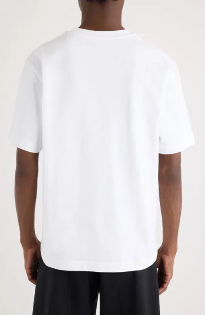 Jacquemus Le T-shirt Gros Grain White T-shirt With Logo Patch On The Front In Cotton Man