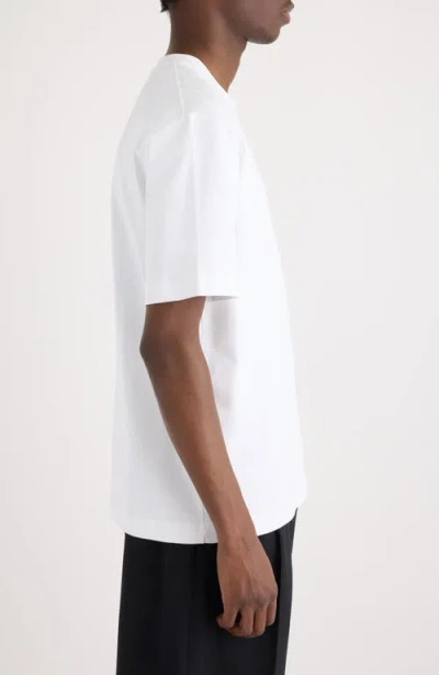 Jacquemus Le T-shirt Gros Grain White T-shirt With Logo Patch On The Front In Cotton Man