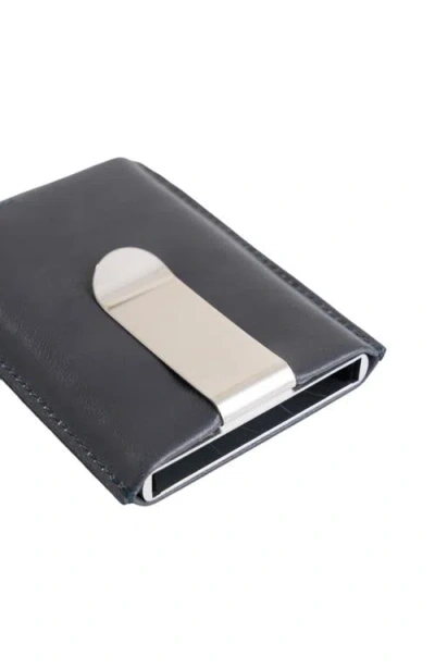 Velez Leather Mini Wallet Document Holder In Gray