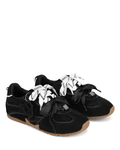 Naked Wolfe Adored Suede Sneaker In Black