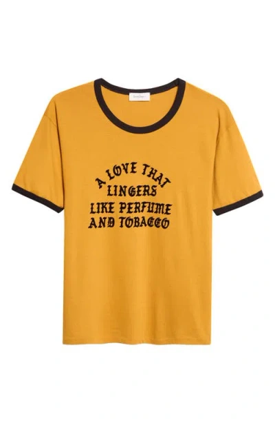 Second / Layer Second Layer A Love That Lingers Cotton Ringer T-shirt In Yellow