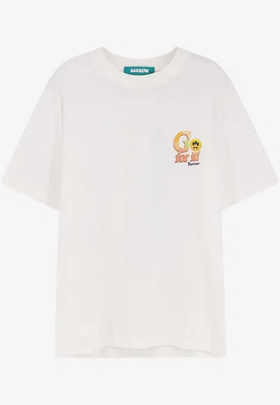 Barrow Bear Print With Back Stitched Trim T-shirt In Burgundy