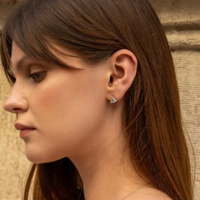 Spero London Triangle Sterling Silver Stud Earring In Neutral