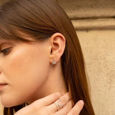 Spero London Triangle Sterling Silver Stud Earring In Neutral