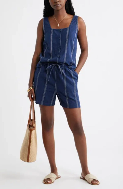 Caslonr Caslon(r) Cotton Blend Dobby Pull-on Shorts In Blue