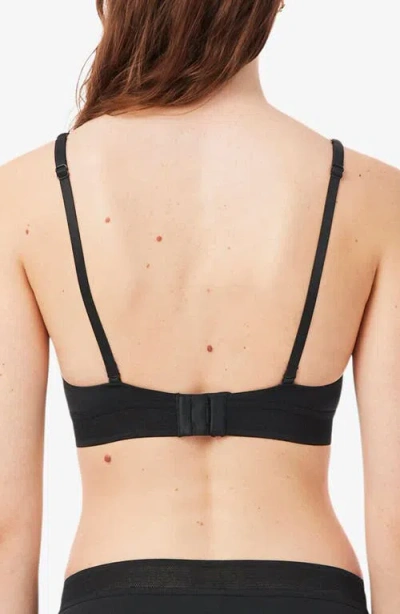 Lacoste Perforated Band Microfiber Bra In Black