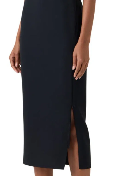 Akris Sleeveless Zip Slit Wool Blend Sheath Dress In Black
