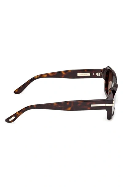 Tom Ford 53mm Rectangular Sunglasses In Brown