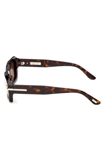 Tom Ford 53mm Rectangular Sunglasses In Brown