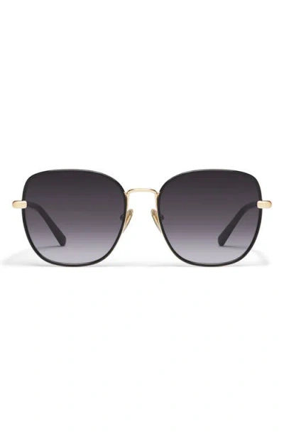 Quay Uptown 58mm Gradient Round Sunglasses In Gold