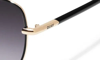 Quay Uptown 58mm Gradient Round Sunglasses In Gold