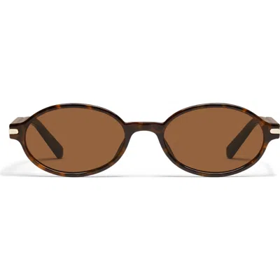 Quay Nevermind 54mm Round Sunglasses In Brown