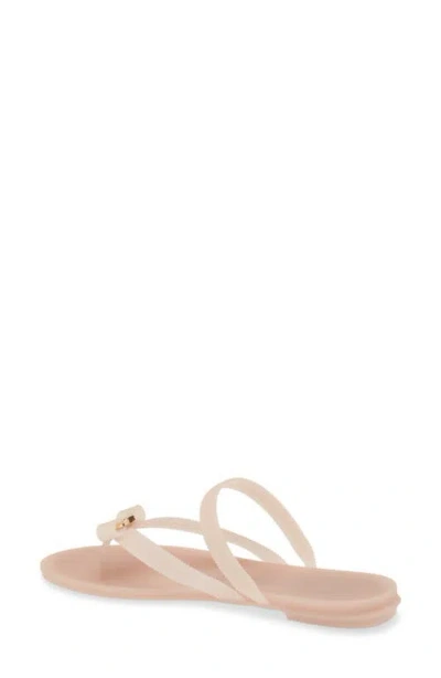 Ferragamo Jealsa Rubber Flat Thong Sandals In Pink