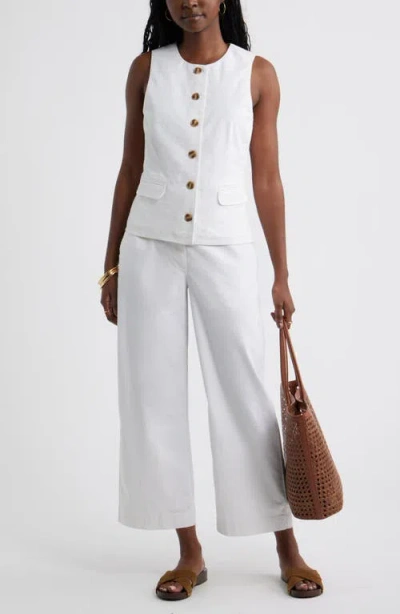 Caslonr Caslon(r) Front Button Vest In White