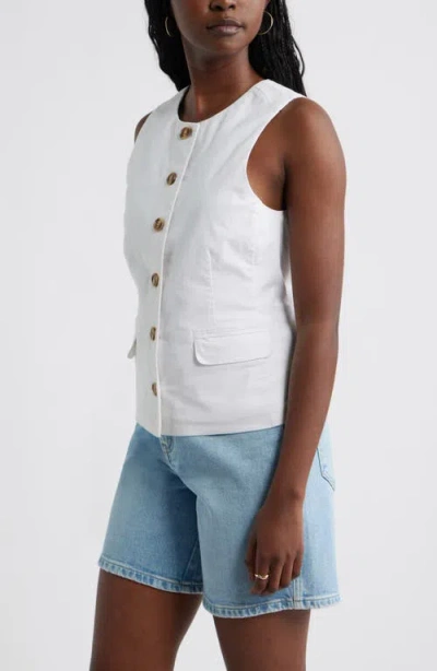 Caslonr Caslon(r) Front Button Vest In White