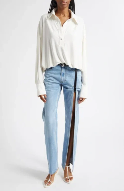 Coperni Oversize Draped Bodysuit In White