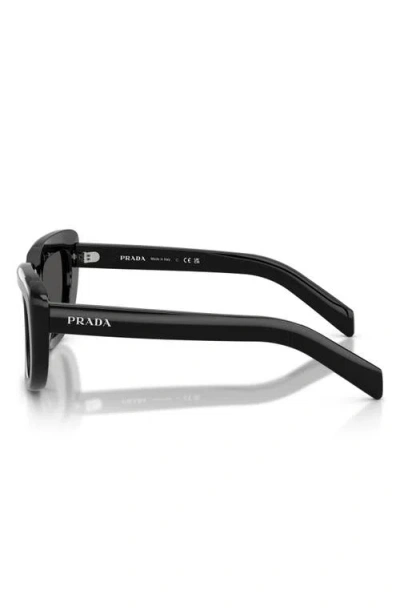 Prada 54mm Rectangular Sunglasses In Black