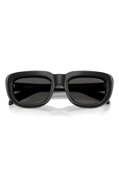 Prada 54mm Rectangular Sunglasses In Black