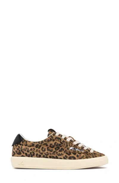 Autry Windscape Low Sneakers In Leopard And Black Suede In Animal Print