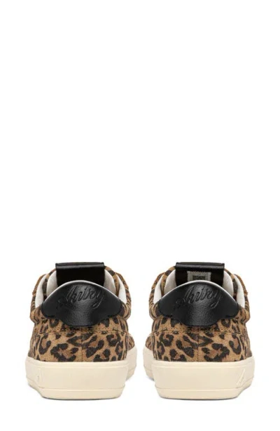 Autry Windscape Low Sneakers In Leopard And Black Suede In Animal Print