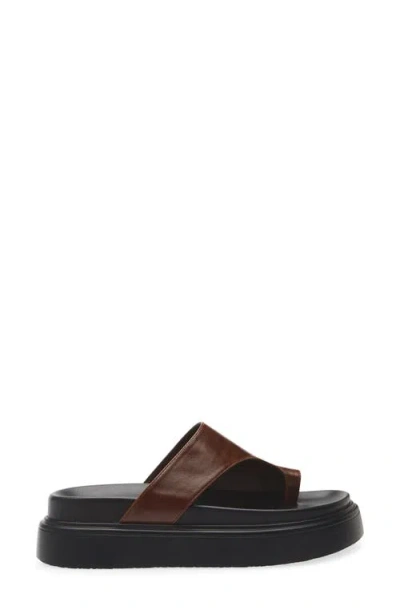 Tony Bianco Jazzy Toe Loop Sandals Choc Vintage In Brown