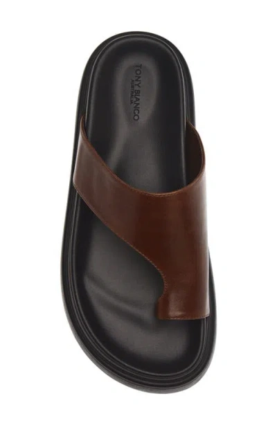 Tony Bianco Jazzy Toe Loop Sandals Choc Vintage In Brown